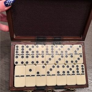 Classic Domino Set in Cream and Black